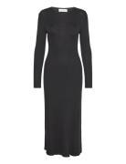 Selected Slflura Lurex Ls Knit Dress Svart