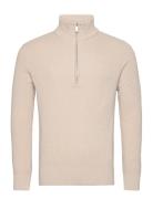 Selected Slhrodney Ls High Neck Half Zip Kräm