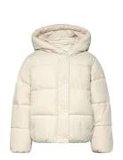 Mango Hooded Liner Quilted Coat Kräm