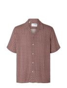 Selected Slhrelax-Vero Shirt Ss Aop Rosa