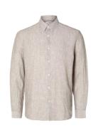 Selected Slhregkylian-Linen Shirt Ls Classic Noos Beige