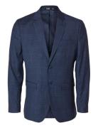 Selected Slhslim-Neil Dark Blue Check Blz Noos Blå