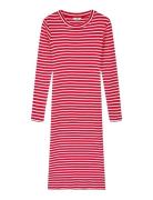 Mads Nørgaard 2X2 Cotton Stripe Duba Dress Röd
