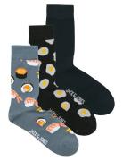 Jack & J S Jactray Food Socks 3 Pack Svart