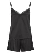 Rosemunde Rhjasmine Silk Blend Woven Nightset Svart