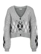 NOISY MAY Nmnara L/S V-Neck Knit Cardigan Fwd Dd Grå