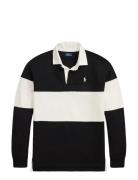 Polo Ralph Lauren Color-Blocked Cotton Jersey Rugby Shirt Svart