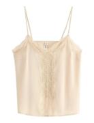 Lindex Camisole Lace Satin Beige