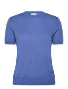 Calvin Klein Fine Gauge Viscose Short Sleeve Blå