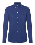 Polo Ralph Lauren Slim Fit Knit Cotton Oxford Shirt Blå