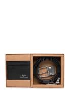 Polo Ralph Lauren Leather Belt & Card Case Gift Set Svart