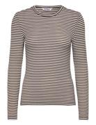 Soft Rebels Srfenja Stripe O-Neck Top Brun