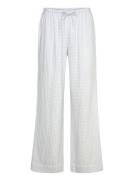 Gina Tricot Gingham Gauze Homewear Trousers Blå