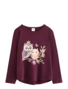 Lindex Top Ls Placement Print Forest Röd