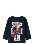 Name It Nmmjunes Superman Nreg Ls Top Wab Marinblå