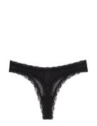Understatement Underwear Mesh Lace Trim Thong Svart