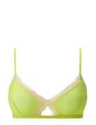 Understatement Underwear Mesh Lace Trim Triangle Bralette Grön
