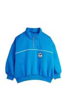 Mini Rodini Ritzratz Patch Half Zip Sweatshirt Blå