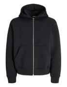 Jack & J S Jcocover Scuba Sweat Zip Hood Sn Svart