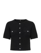 ONLY Onlkiel S/S Button Card Knt Moch Svart