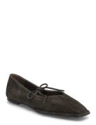 ALOHAS Sway Suede Leather Ballet Flats Brun