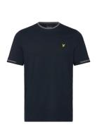 Lyle & Scott Birdseye Half Tipped T-Shirt Marinblå