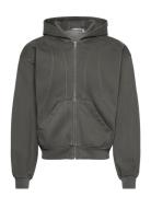 Weekday Loose Fit Blocked Zip Hoodie Grå