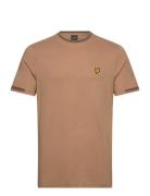 Lyle & Scott Birdseye Half Tipped T-Shirt Beige