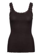 Rosemunde Silk Top W/ Lace Brun