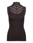 Rosemunde Rwbenita Sl Turtleneck Lace Top Brun