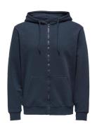 ONLY & SONS Onsceres Life Zip Thr. Hoodie Sweat Marinblå
