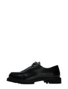 Selected Slhhector Leather Moc-Toe Shoe Svart