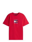Tommy Hilfiger Linear Flag Graphic Tee Röd