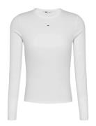 Tommy Jeans Tjw Slim Essential Rib Ls Vit