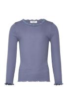 Rosemunde Kids Rkbalta Modal Ls Lace T-Shirt Blå