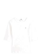 Tommy Hilfiger Slim 5X2 Rib C-Nk 1/2 Slv Vit