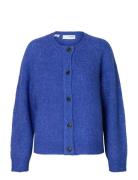 Selected Slflulu Ls Knit Short Cardigan Noos Blå
