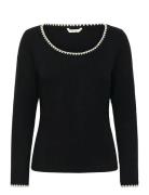 Cream Crribba Embroidery Ls T-Shirt Svart
