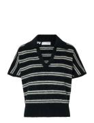 Selected Slflulu Ss Knit Polo Svart