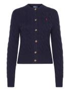 Polo Ralph Lauren Cable-Knit Wool-Cashmere Cardigan Marinblå