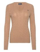 Polo Ralph Lauren Cable-Knit Wool-Cashmere V-Neck Sweater Brun