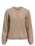Object Objflora Re Ls Knit Button Cardigan Noos Brun