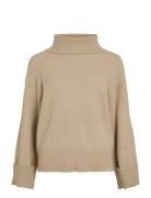 Vila Virolfie Roll Neck L/S Knit Top - Noos Beige