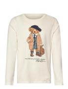 Ralph Lauren Kids Polo Bear Cotton Jersey Long-Sleeve Tee Kräm