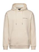 Lyle & Scott Script Brushback Pullover Hoodie Kräm