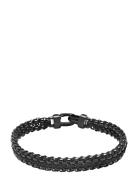 Nialaya Men's Total Black Woven 8 Mm Box Chain Bracelet Svart