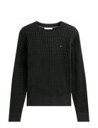 Tommy Hilfiger Co Cable Fine Gg C-Nk Ls Swt Svart