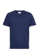 Lindbergh Mouliné O-Neck Tee S/S Blå