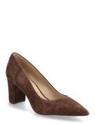 Lauren Ralph Lauren Lanette Suede Block-Heel Pump Brun