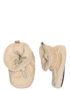 Melton Structure Textile Slippers Beige